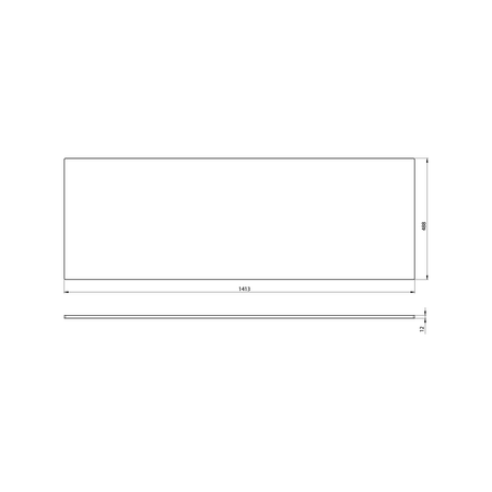 PREMIO blat kompaktowy HPL 140,7x1,2x48,8cm, czarny mat