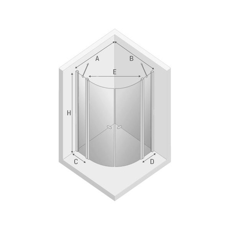 KABINA NEW SOLEO PÓŁOKRĄGŁA U 80x80x195 CZYSTE 6mm ACTIVE SHIELD
