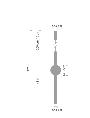Lampa wisząca O-LINE 63 - LED, 63 cm, czarna