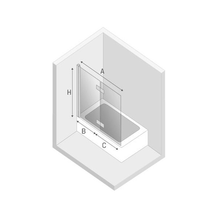 PARAWAN NAWANNOWY NEW SOLEO  L 100x140 CZYSTE 6mm ACTIVE SHIELD