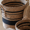 Linen Basket Nest Black Stripe S/3 D370mm