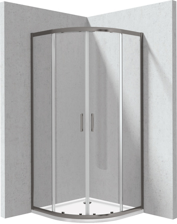Kabina prysznicowa z brodzikiem półokrągła - 80x80 cm
