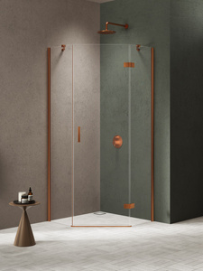 Kabina NESTA COPPER BRUSHED 1D pięciokątna P 80x80x200 czyste 6mm Active Shield 2.0