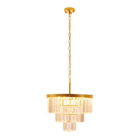 Lampa wisząca SPLENDORE 50 cm - żyrandol złoto-kryształowy