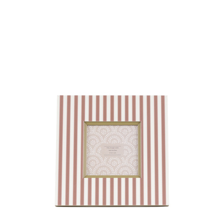 Stripe Photo Frame Olive & Fawn 4x4in (2pk)