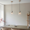 Travi Ribbed 1 Pendant Light White Volakas Marble