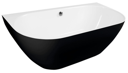 PAGODA wanna przyścienna 170x85x58cm, kompozyt, czarny/biały