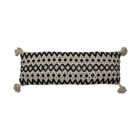 Poduszka pikowana w kolorze czarnym i kremowym 350 x 900 mm