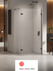 NZ2 Kabina prysznicowa EVENTA BLACK CHROME WALK-IN U 50x200 szkło czyste 8mm Active Shield 2.0