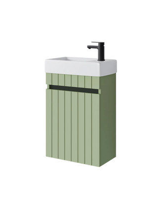Szafka łazienkowa wisząca z umywalką 40 cm szałwia mat MISENO 001-SU40-03+TR41355
