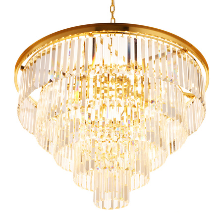 Lampa wisząca SPLENDORE 80 cm - żyrandol złoto-kryształowy