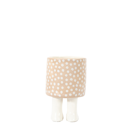 Polka Planter With Feet Large Beige 130x130x200mm