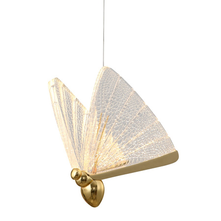 Lampa wisząca BEE LAMP 5, 45 cm- LED, złota, w kształcie motyla