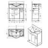 KERAMIA FRESH szafka umywalkowa 74,5x74x34,7cm, dąb platin