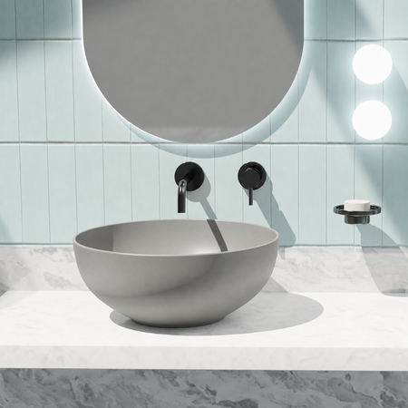 Vitruvit SKY ceramiczna umywalka nablatowa okrągła 40 cm Naxos (wyprzedaż ekspozycyjna