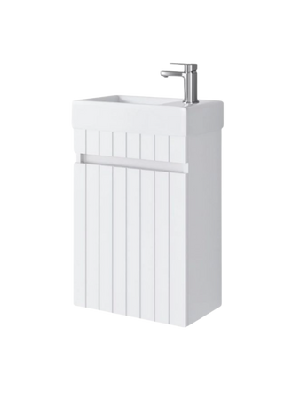 Szafka łazienkowa wisząca z umywalką 40 cm biały mat MISENO 001-SU40-01+TR41355