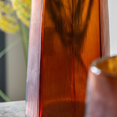 Organic Faceted Hurricane Amber H260mm