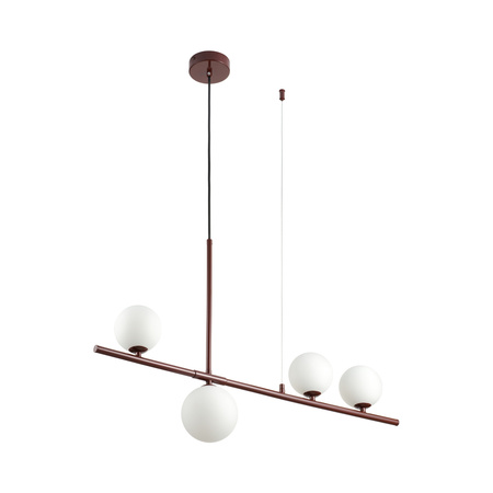 Lampa wisząca MODERNO 80 cm - burgundowa z białymi kloszami