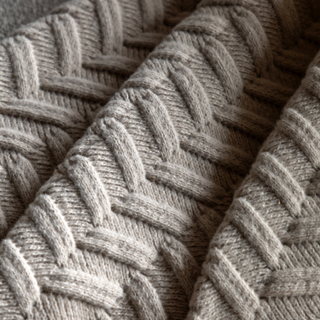 Herringbone Woven Knit Throw Natural 1300x1700mm