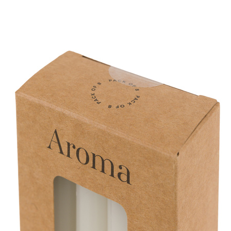 Tapered Dinner Candles White (8pk) 20x20x250mm