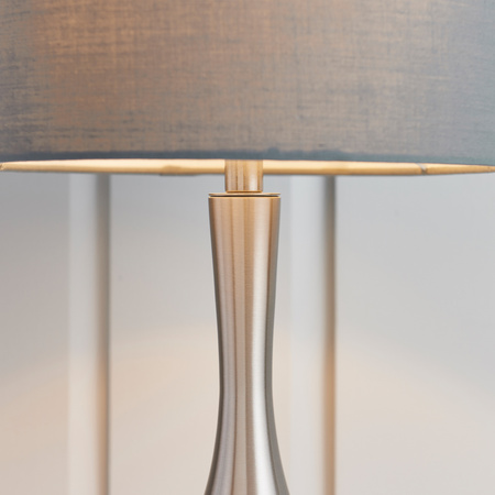 Piccadilly Table Lamp Nickel & Dark Grey