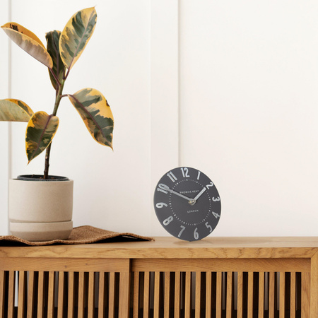 Mulberry Mantel Clock Graphite Silver 6in