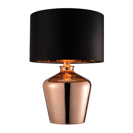 Lampa stołowa Waldorf – czarna / miedziana, 32 × 32 × 47 cm