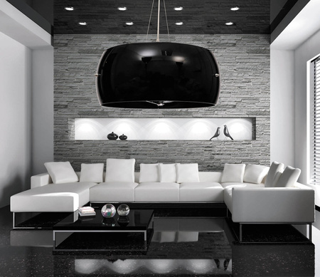 NOWOCZESNA LAMPA WISZĄCA CZARNA STILIO D50