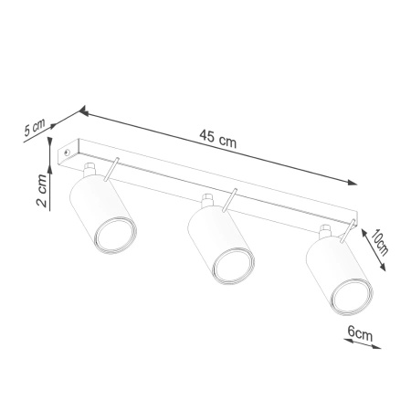 Plafon RING 3L ochra czerwona