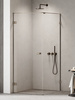 Kabina prysznicowa OXIA GUNMETAL BRUSHED 1D L kwadratowa 70x70x200 szkło czyste 8mm Active Shield 2.0