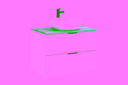 Zestaw meblowy 80cm z blatem i umywalką nablatową Smile