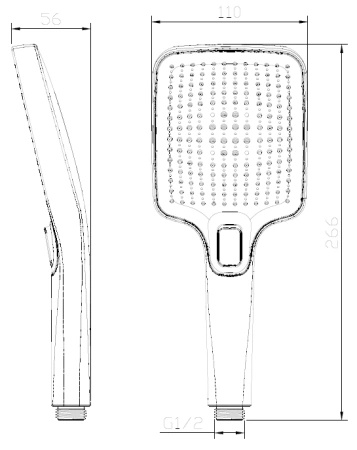 Słuchawka prysznicowa  3F - trzyfunkcyjna, czarna