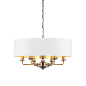 Highclere 6 Pendant Light Antique Brass 350-1740mm