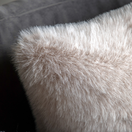 Maple Faux Fur Cushion Oatmeal 400x600mm