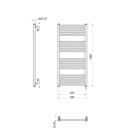 METRO-E grzejnik elektryczny 500x1060 mm, 400 W, biały