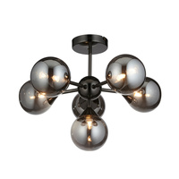 Oscar 6 Ceiling Light Black Chrome