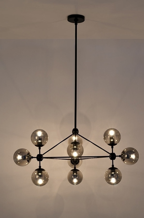 MOOSEE lampa wisząca PLANETARIO 10        czarna - klosze dymione