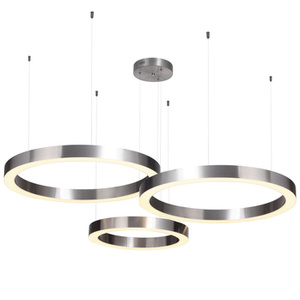 Lampa wisząca CIRCLE 3 60+60+80 cm - LED, nikiel szczotkowany na 1 podsufitce