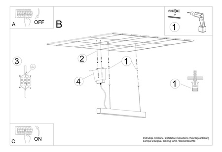 Lampa wisząca PINNE 200 czarna 3000K