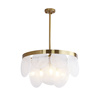 Lampa wisząca AURORA 60 cm - żyrandol mosiężny, szklany