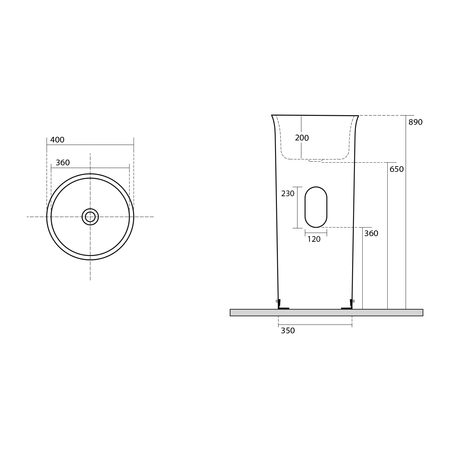 THE NEW YORKER umywalka ceramiczna wolnostojąca 40x89x40cm, biały