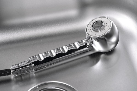 KASIOPEA bateria kuchenna z wysuwanym prysznicem, chrom