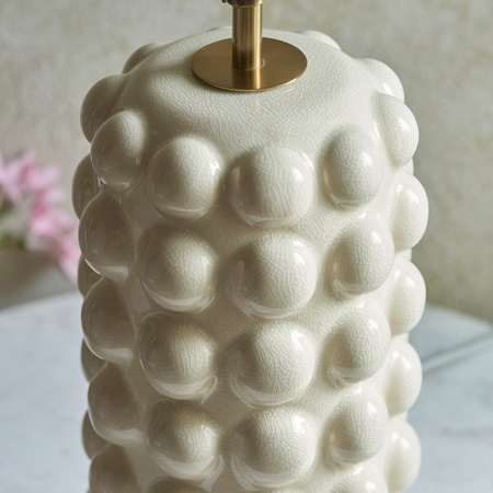 Bobble Table Lamp Base White Crackle Glaze