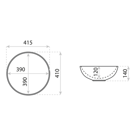 Umywalka nablatowa Round