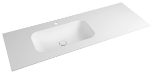 ARUBA umywalka lewa, 180x51,5 cm, Rockstone biały mat