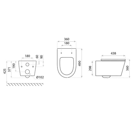 Miska wisząca z deską WC Versoni Black 3.0