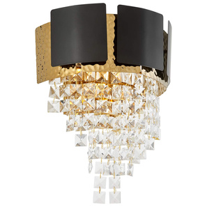 LAMPA ŚCIENNA KINKIET KRYSZTAŁOWY CZARNO-ZŁOTY MOLINA W2