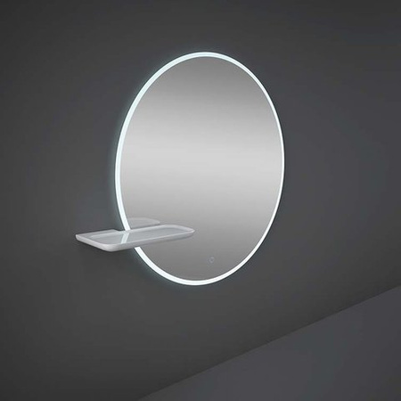 VALET Ceramiczna półka 39,5x20,5 cm do lustra okrągłego JOY lewa biały połysk