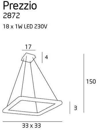 PREZZIO SQUARE 2872 lampa wisząca