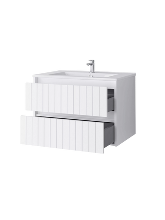 Szafka łazienkowa wisząca z umywalką 70 cm biały mat MELITO 002-SU70-01+UP4530-700
